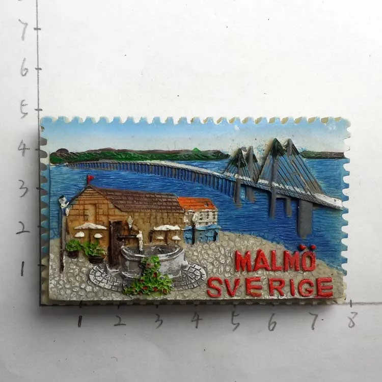 Шведские магнитные наклейки Malmo для путешествий на холодильник|Магниты