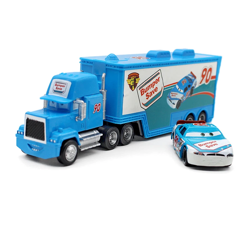 Автомобили disney Pixar 21 стиль Mack Truck+ маленький автомобиль McQueen 1:55 литой под давлением металлический сплав и пластик Модель автомобиля игрушки подарки для детей
