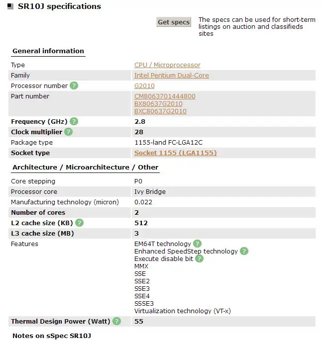 Процессор Intel Pentium G2010(3 Мб кэш-памяти, 2. 8 ГГц) cpu LGA 1155 двухъядерный процессор, работающий правильно