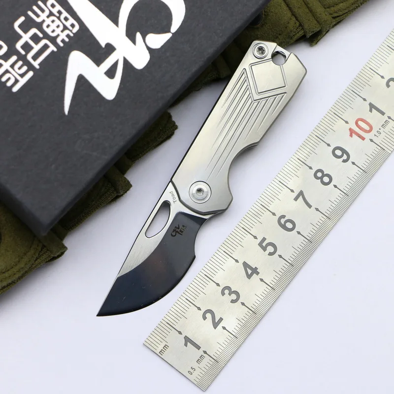 CH003 портативный складной нож AUS 8 лезвие шарикоподшипник TC4 titanium сплав ручка