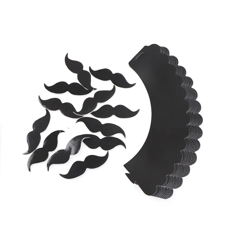 24 шт./компл. Топпер для торта невесты жениха черные усы аксессуары топпер