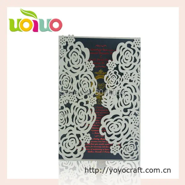 Роза Свадебная пригласительная открытка сувенирная Королевская Синяя винтажная