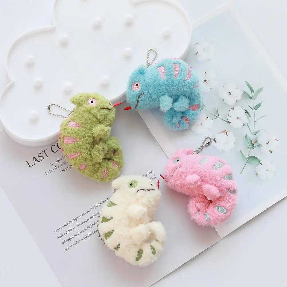 Мультяшная мягкая хамелеоновая ящерица плюшевая игрушка кукла подвеска в сумку