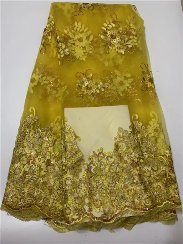 Цветочный стиль с блестками Африканское искусственное кружево золотые блестки