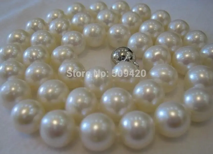 

~~ Free Shipping >>18" noblest AAA++ 10-11MM SOUTH SEA WHITE PEARL NECKLACE