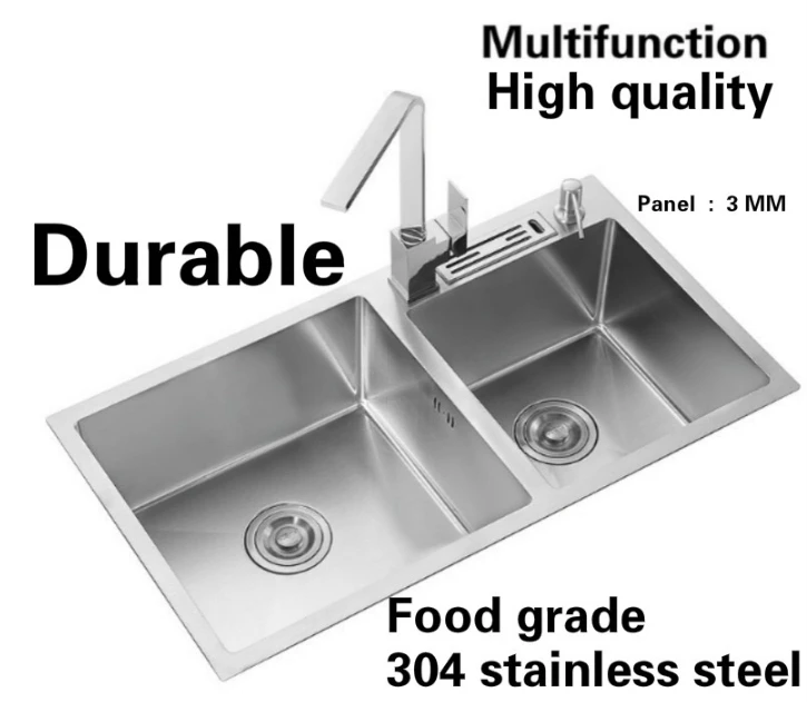 Бесплатная доставка Лидер продаж большая стандартная кухонная ручная раковина с