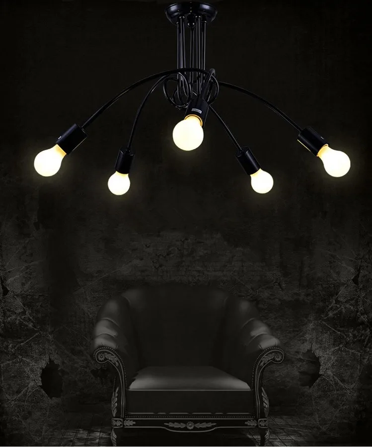 Лампа E27 Потолочная черная с цоколем 3/5|abajur luminaria|led ceiling light fixturesmodern led |