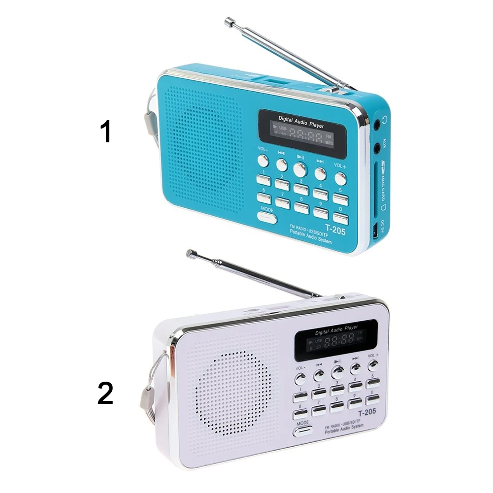 T205 Портативный FM радио MP3 плеер Музыкальный Мини-Динамик адаптер-звукосниматель