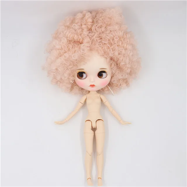 doll Ледяная фабрика blyth кукла 1/6 bjd белая кожа сустава тела бледно-розовый афро волосы, матовый лицо резные губы 30 см BL2352 - Цвет: doll