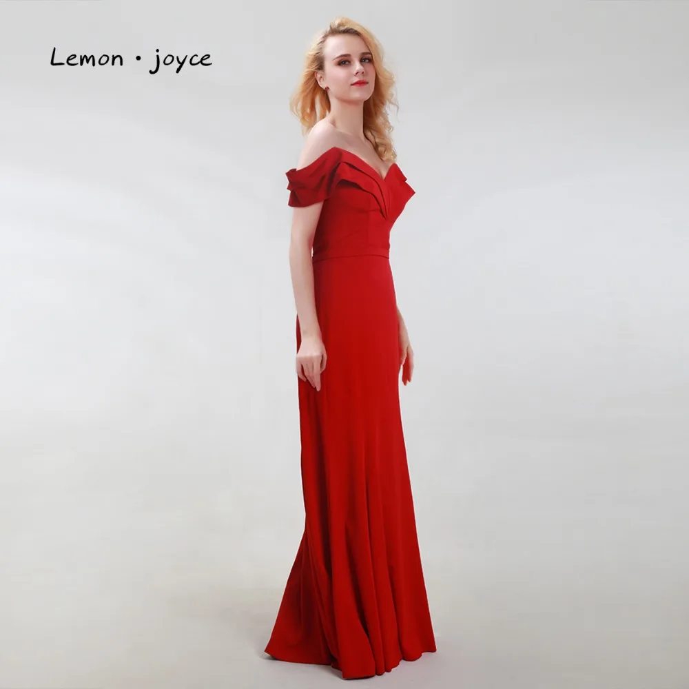 Женское вечернее платье Lemonjoyce Красное длинное с открытыми плечами большие