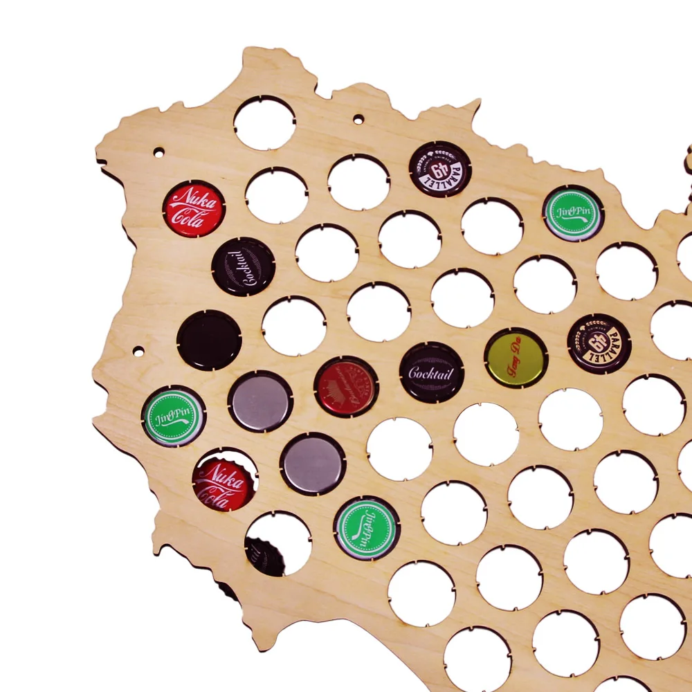 Креативный дизайн пивная бутылка карта Испании деревянная Кепка коллекция