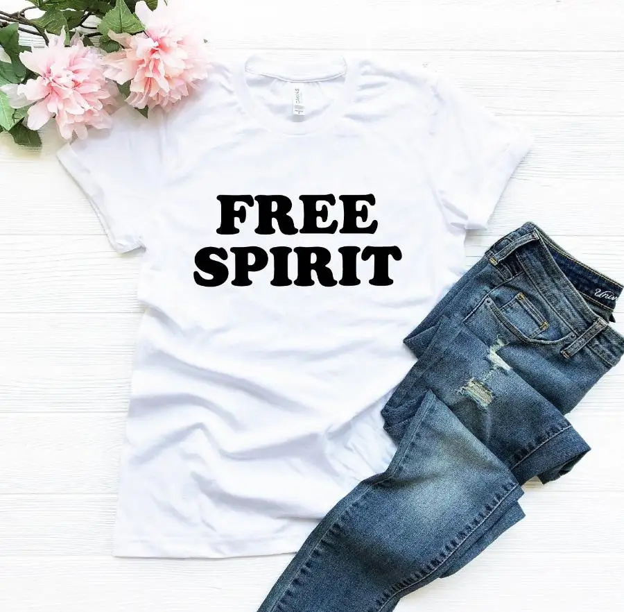 

Free Spirit Women tshirt Cotton Casual Hipster Funny t-shirt Gift Lady Yong Girl Top Tee 90s Drop Ship ZY-342