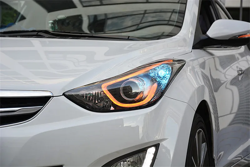 VLAND фабрика для автомобиля фара для Elantra фар 2012 Elantra светодиодный фар H7 ксенона с дневной свет и сигнала