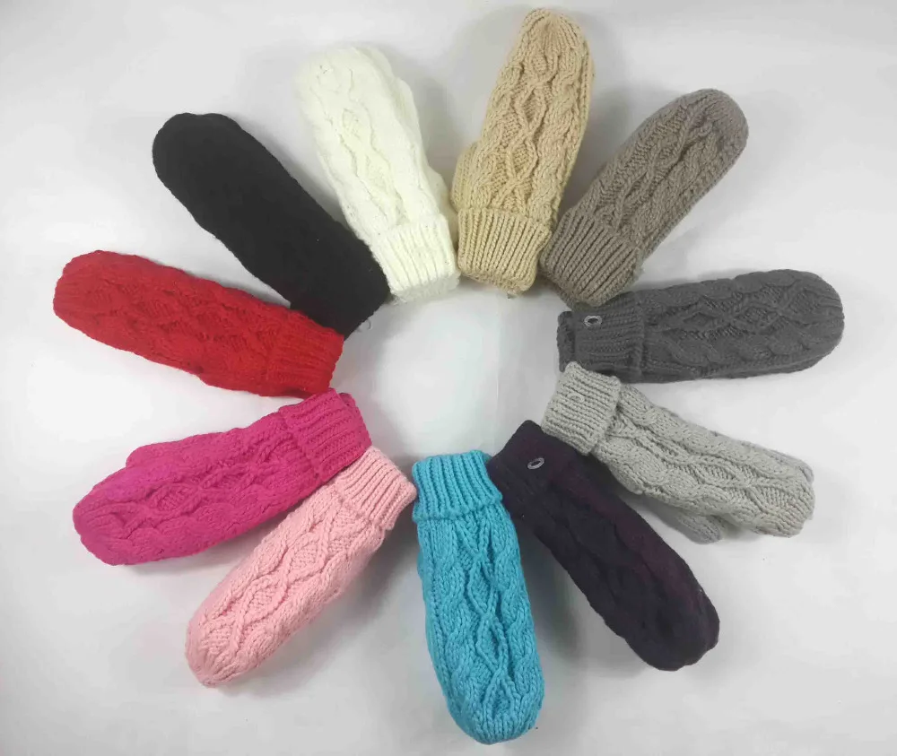 Модные женские зимние вязаные перчатки варежки бесплатная доставка|gloves mittens|knit