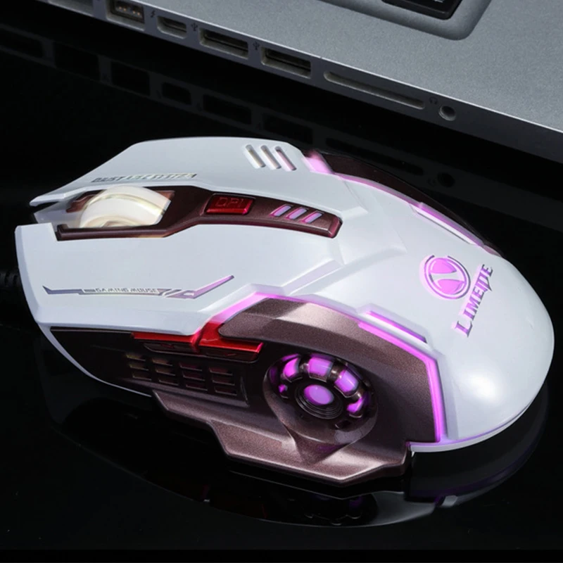 Игровая мышь геймер Проводная компьютерная Mause для Pro gamer 2400 точек/дюйм 6 кнопок LED