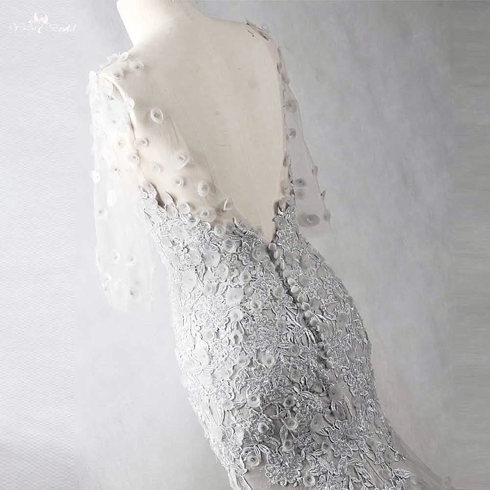 RSW875 Yiaibridal настоящая работа рукав 3/4 v образный вырез 3D цветочное бисерное