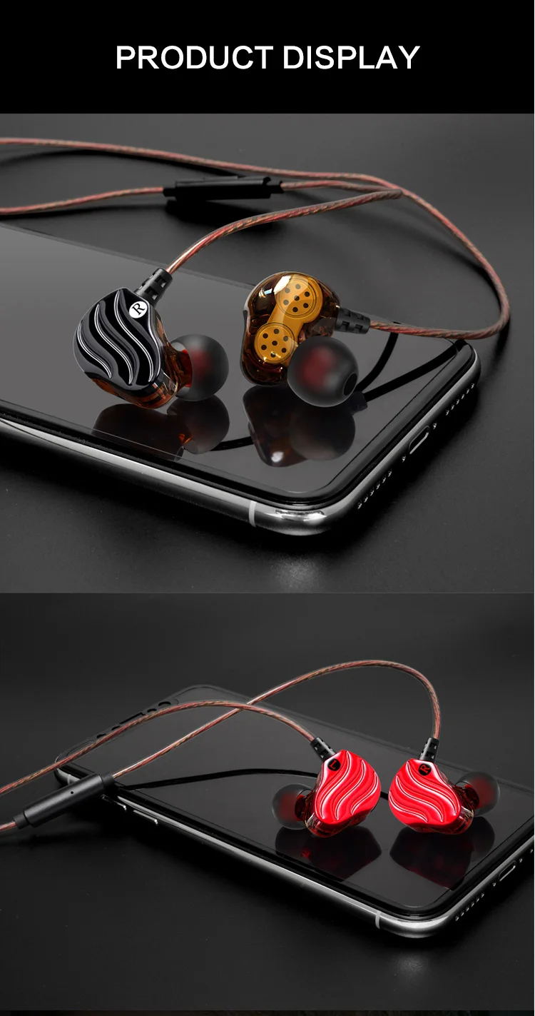 QKZ KD4 двойной блок привода в ухо наушники с шумоподавлением наушники HD HiFi гарнитура Супер бас стерео наушники для мобильного телефона
