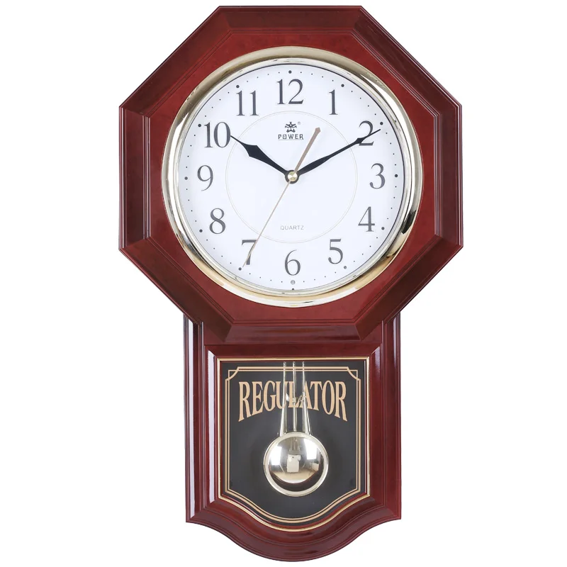 

European style Hourly Music Chiming wall clock auto night shut-off volume control switch pendulum Mute living room wall Clock
