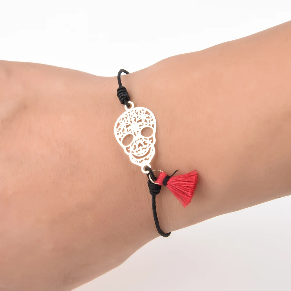 12 шт./компл. Комплект браслетов ручной работы из плетеной веревки и цепочек