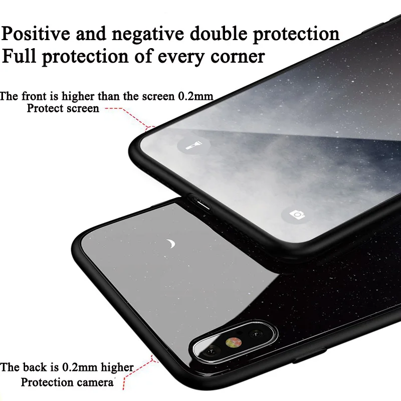 Cong fee Tempered Glass with Starry Sky phone case for vivo X9 9p X9Sp X20 X20p X21 X23 |