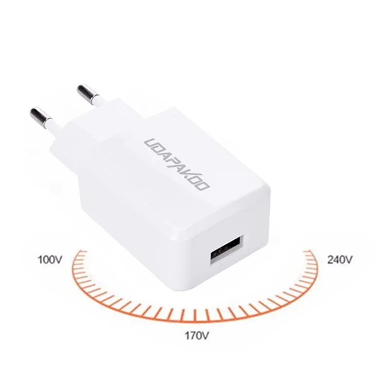 Дорожное зарядное устройство с европейской вилкой и кабелем USB Type C для быстрой