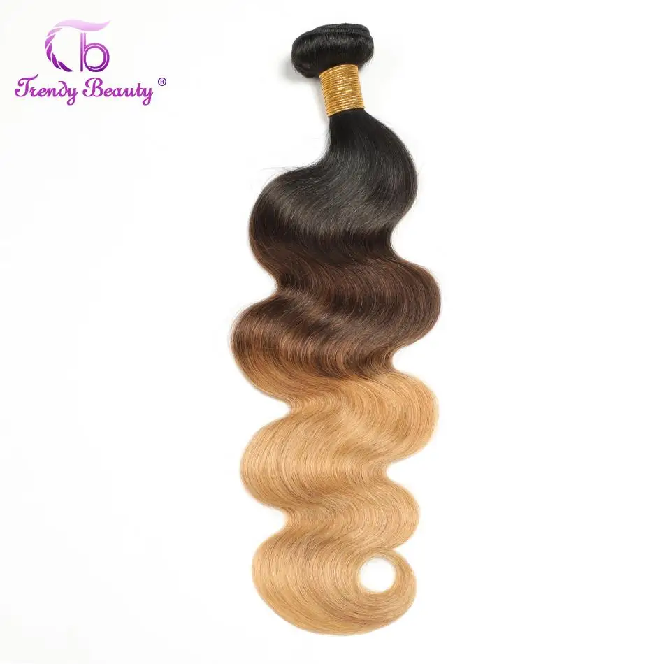 Бразильские волнистые волосы Омбре 1B/4/27 Remy человеческие плетеные натуральные