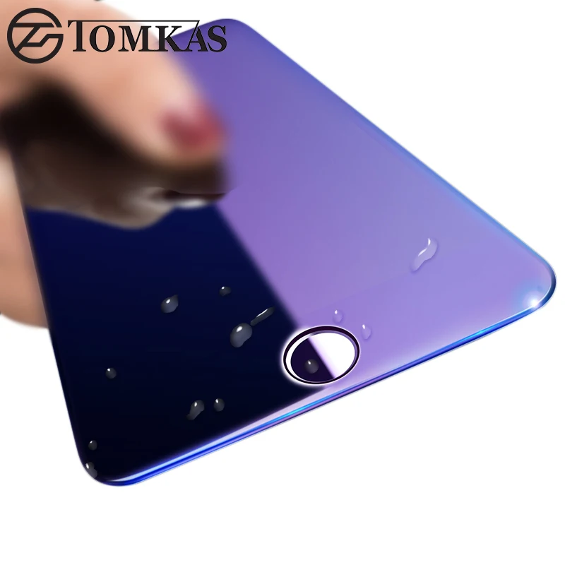 Tomkas 3D закаленное стекло для iphone 7 6 6s Plus защита экрана с защитой от синего света
