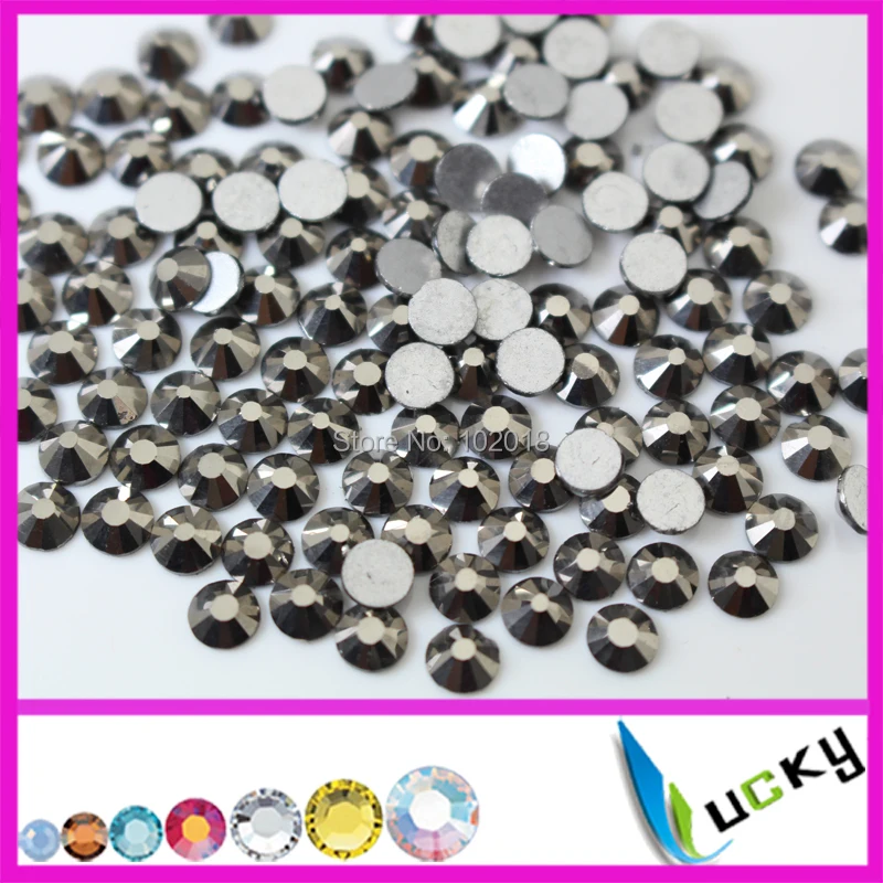 Супер блестящие цветные гематитовые Стразы без горячей фиксации с плоской