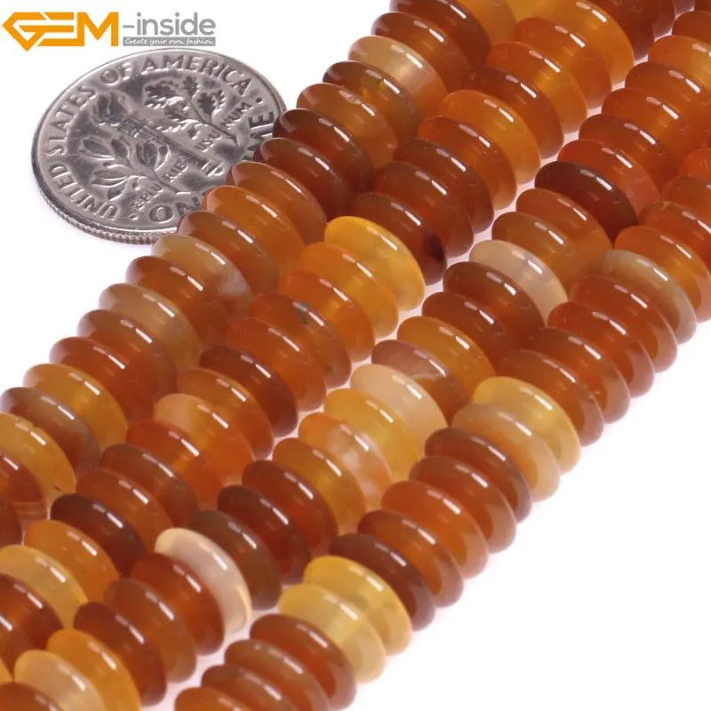 Натуральные оригинальные Агаты Carnelian Heishi Roundelle дисковые каменные бусины