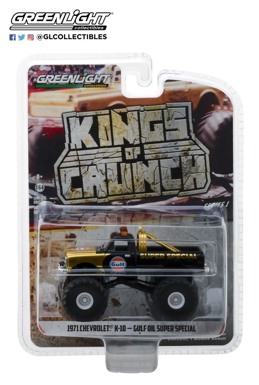 GreenLight 1:64 1971 Chevrolet K 10 Monster Truck сплав игрушечный автомобиль игрушки для детей литья