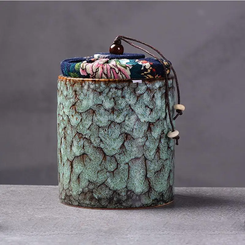 light blue Керамическая Чайная Коробка для дома, кухни, посуда для чая, ретро долговечные контейнеры для хранения чая, голубой фарфор, банка для порошка, бобы, кофейная банка для чая - Цвет: light blue