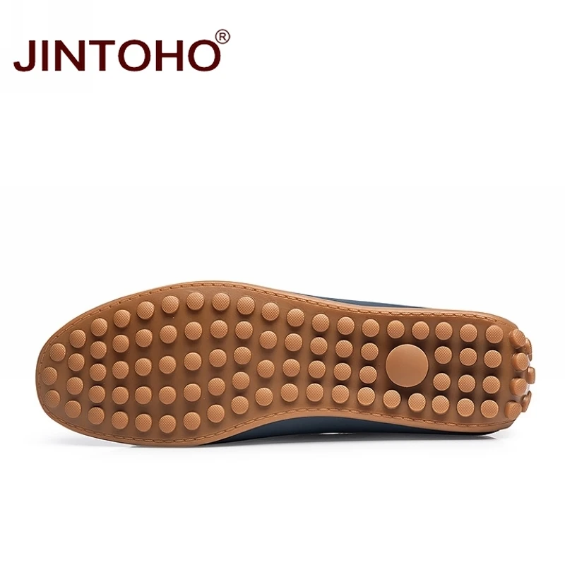 JINTOHO Брендовые мужские повседневные туфли слипоны из натуральной кожи модные