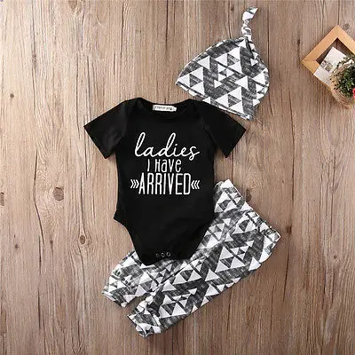 Autumn Newborn Infant Baby Boy Cotton Tops Romper Pants Legging Hat Outfits Children Clothes Set |