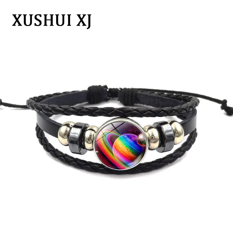 Многоцветный Браслет Galaxy planet ювелирные изделия ручной работы очаровательный