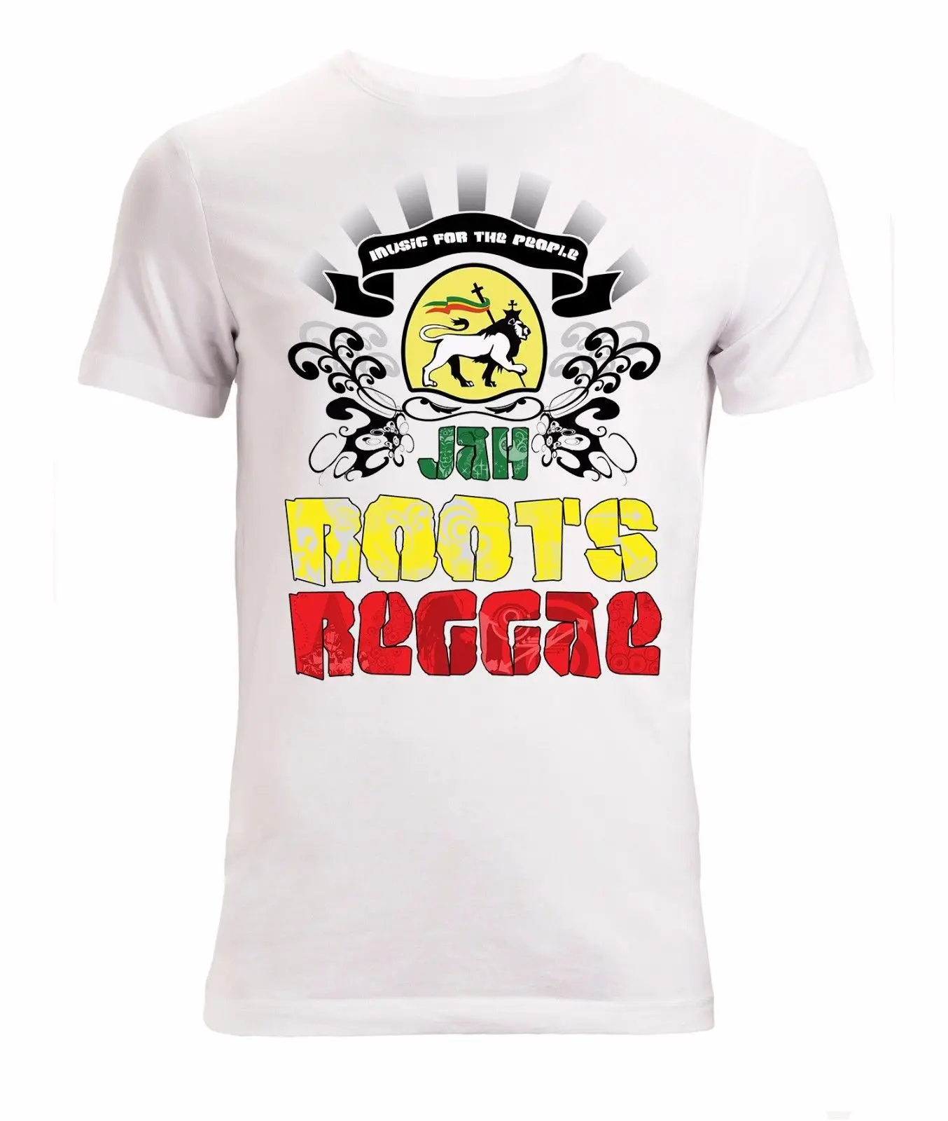 Jah roots reggae music for the people Lion of Judah art men's top t shirt white Cool Casual pride men Unisex New Fashion | Мужская