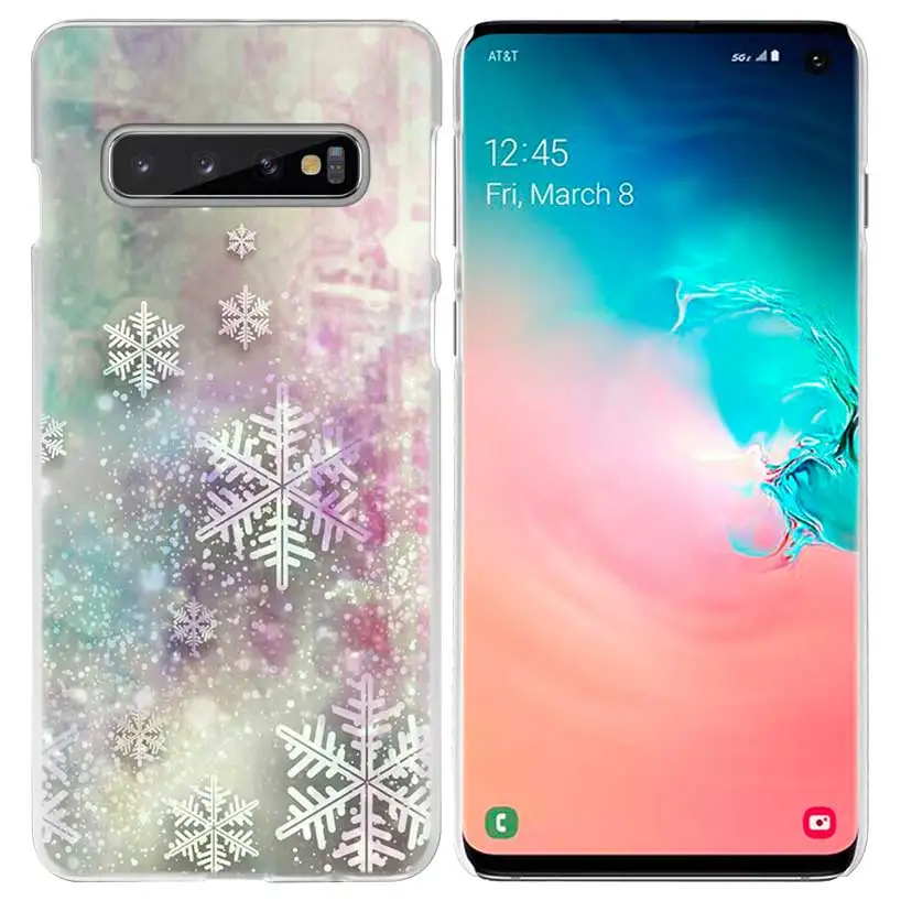 Рождественская снежинка чехол для samsung Galaxy S10 5G S10e S9 S8 M30 M20 M10 J4 J6 плюс J8 Note 8 9 прозрачный жесткий чехол из пк для телефона