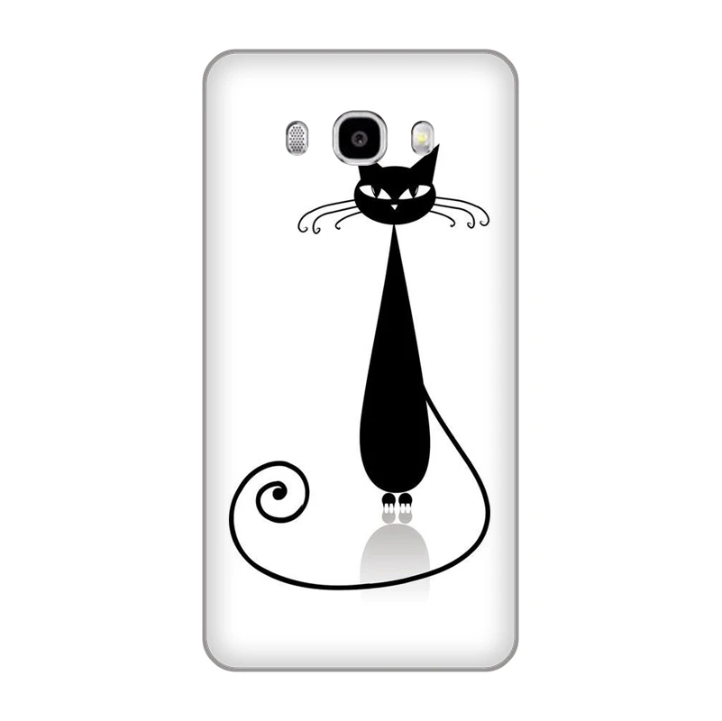 Милый простой рисунок черный кот Мягкий ТПУ чехол для телефона Samsung Galaxy J3 J4 J5 J6 J7 J8
