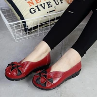 spring women flats genuine leather shoes women casual loafers flower flat heel shoes soft outsole handmade flats women