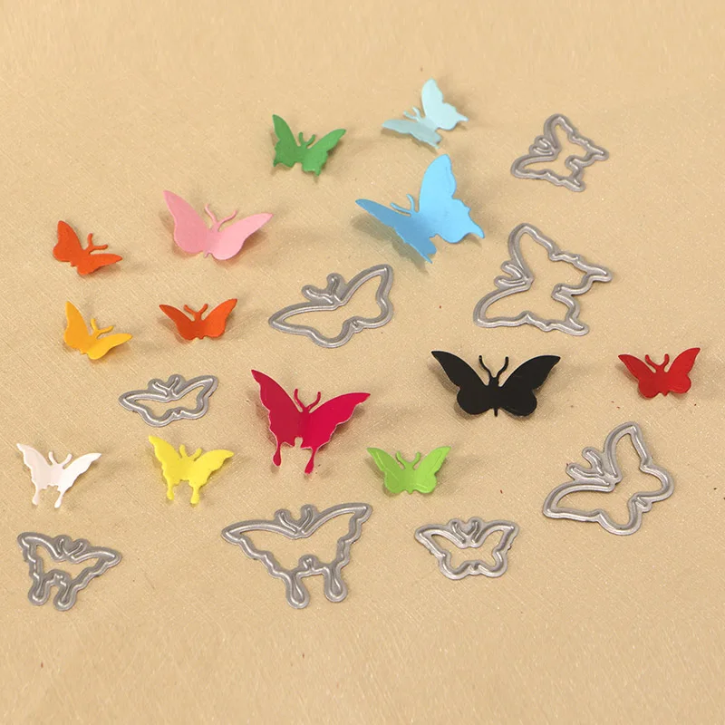 

DUOFEN METAL CUTTING DIES 010277 8pcs small solid butterflies embossing stencil DIY Scrapbook Paper Album 2018 new