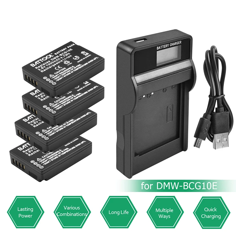 Bonacell 1300 мАч 3 6 В батарея светодиодный дисплей для DMW BCG10 BCG10E DMC 3D1DMC TZ7 TZ8 TZ10