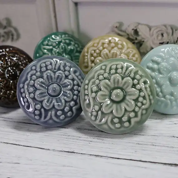 Большие ручки для ящиков ручка кухонного шкафа двери керамическая цветная