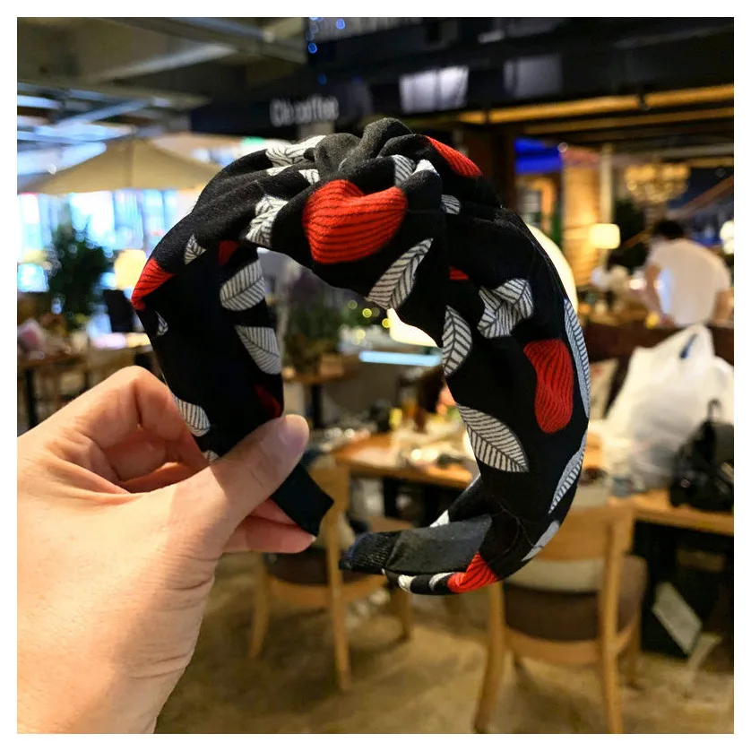 Для девочек лента для волос тюрбан красочные свежий листок резинка повязка на