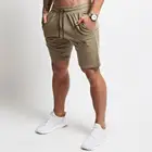 Мужские летние облегающие шорты до середины икры для фитнеса, бодибилдинга, модные повседневные спортивные шорты для бега, тренировок, пляжа