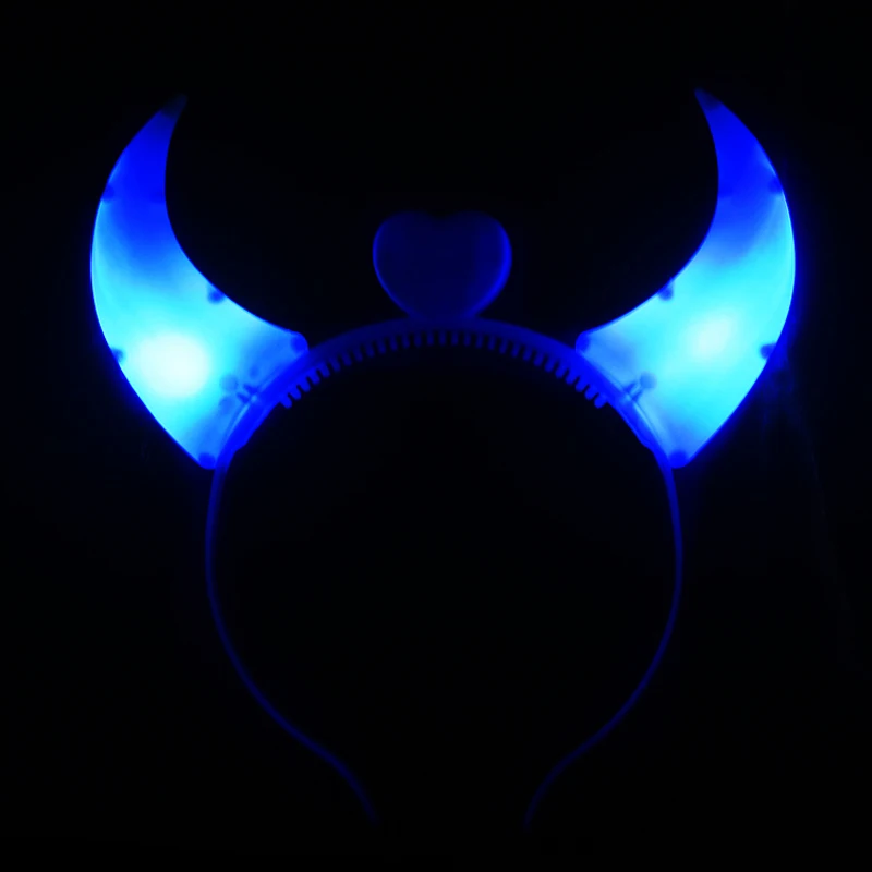 200pcs/lot Halloween Toys Prop Glow Headband OX Horn Lamp Night Flash Light More Color For Adult and Children Party Club | Дом и сад