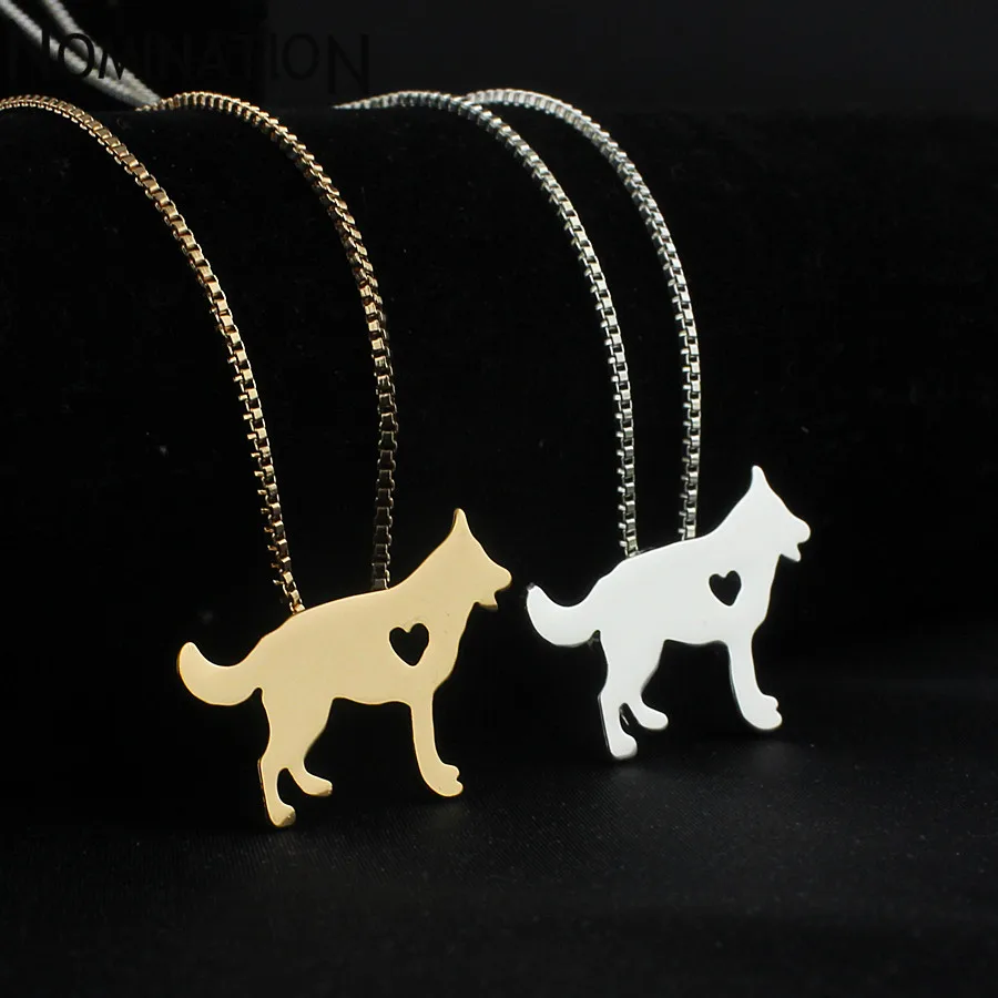 Ожерелье с подвеской в виде собаки немецкой овчарки ювелирные изделия золотым