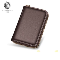 laorentou men card holders standard wallet cow leather multi function organ card zipper credit card holder mini coin purse