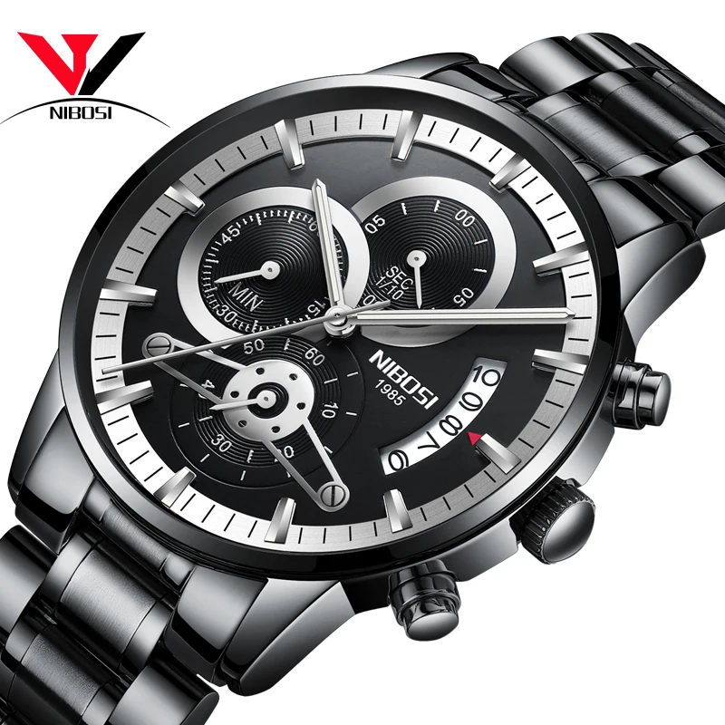 

NIBOSI Reloj Hombre Deportivo 2018 Quartz Watch Men Luxury Brand Fashion Mens Watches Stainless Steel Sport Quartz Wristwatches