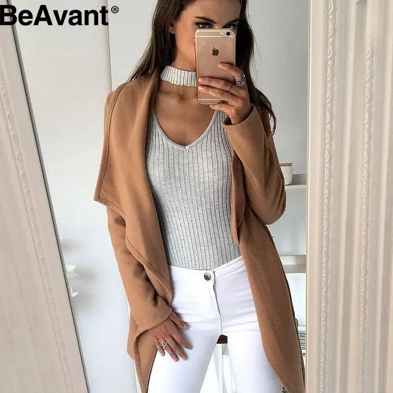 BeAvant Autumn black halter knitted sweater Winter sexy white pullover women tops Slim v neck long sleeve jumper pull femme | Женская