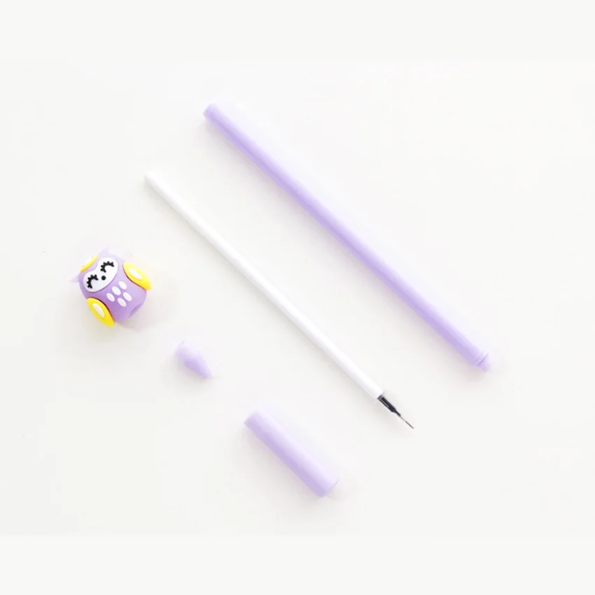 4 шт./лот Новинка 0 5 мм мультфильм сова Пластик с черными чернилами ручка простая