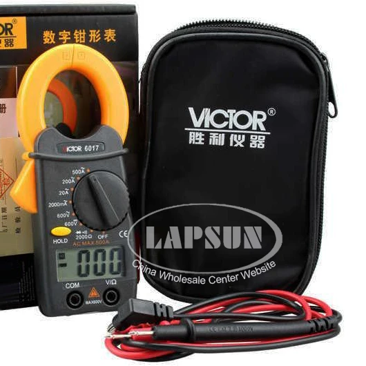 Цифровые токоизмерительные клещи VICTOR VC6017 LCD 3 1/2 мультиметр цифровой амперметр 0